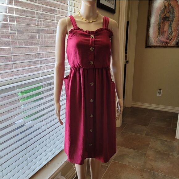Speechless Big Girls Sleeveless Sundress cabernet color - Picture 3 of 10